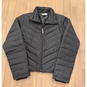 White House‎ Black Market Quilted Chevron Puffer Jacket Black Size Medium